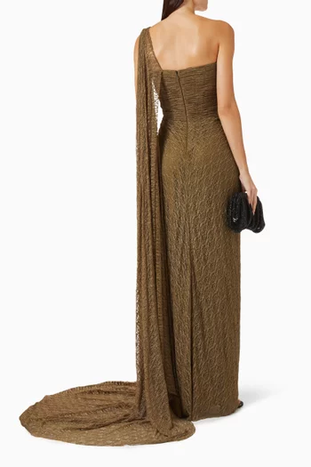 Embellished Gathered Gown