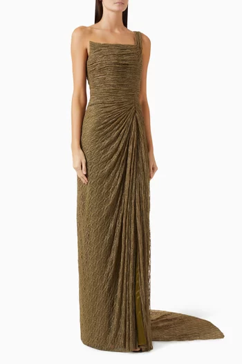 Embellished Gathered Gown