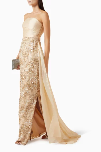Embellished Train Gown