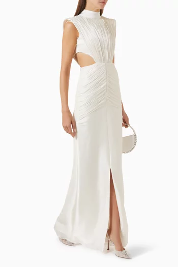 Gathered Cut-out Gown