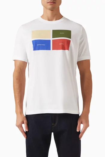 Stickers Print T-shirt in Cotton