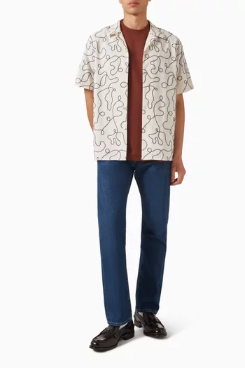Scribble Embroidery Shirt in Cotton-blend
