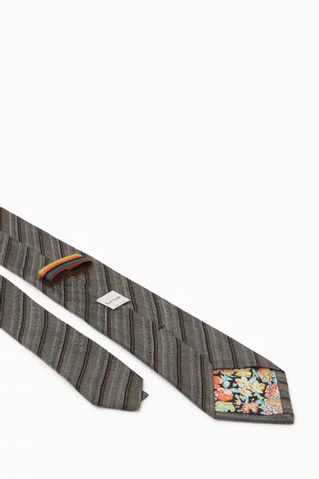 Diagonal-print Tie in Silk