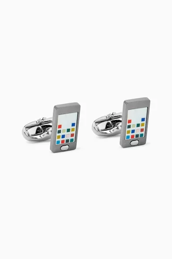 Phone Cufflinks in Metal