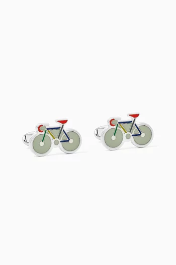 Bike Cufflinks in Metal