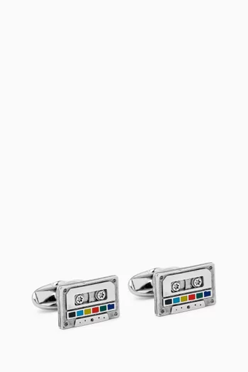 Striped Tape Cufflinks in Metal