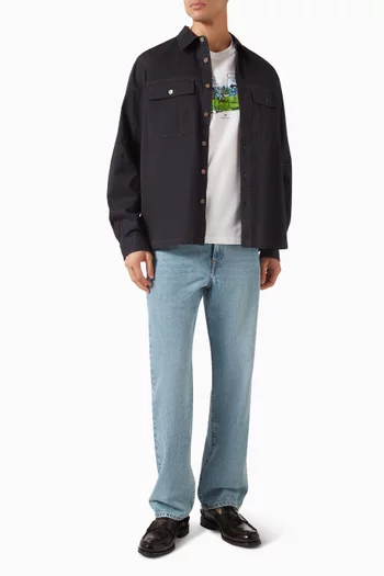 Patch-pocket Overshirt in Cotton Sateen