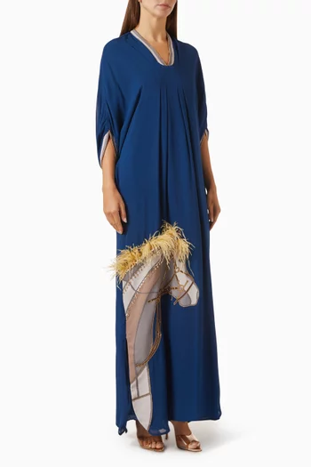 Horse Embroidered Maxi Dress