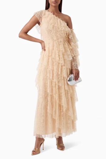 Tiered Asymmetrical Cascading Dress