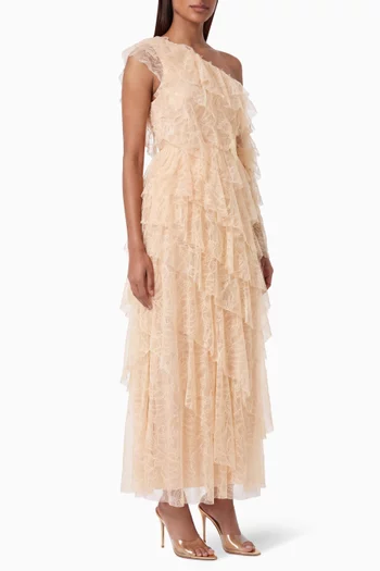 Tiered Asymmetrical Cascading Dress