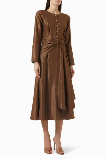Mira  Midi Dress in Acetate Satin
