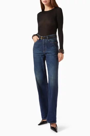 High-waisted Baggy Jeans in Denim