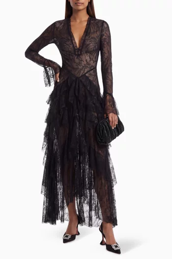 فستان بتصميم منسدل دانتيل