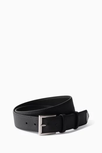 Enamel Belt in Saffiano Leather