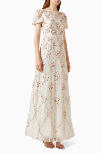 Lovers Lace Gown in Embroidered Tulle