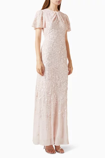 Freya Sequin Gown in Georgette