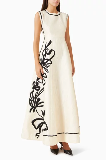 Celestia Maxi Dress in Crushed Taffeta