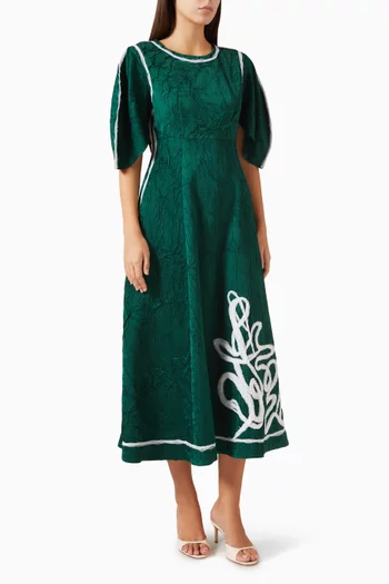 Roselle Midi Dress in Crushed Modal Linen
