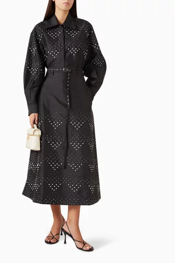 Midnight Spark Midi Skirt in Taffeta