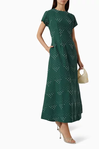 Emerald Spark Maxi Dress in Terry Rayon