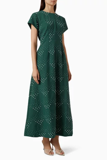 Emerald Spark Maxi Dress in Terry Rayon