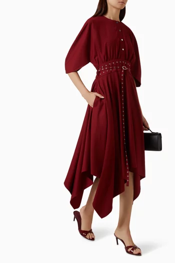 Wrapfall Midi Dress in Terry Rayon