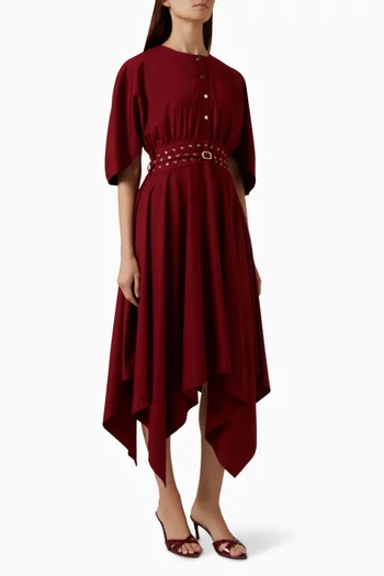 Wrapfall Midi Dress in Terry Rayon