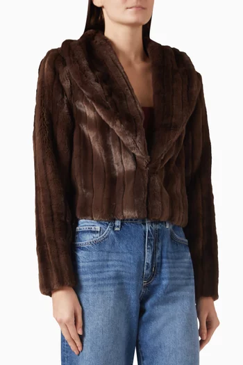 Davy Cropped Jacket in Faux Fur