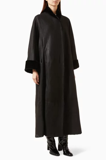 Dorian Coat in Lamskin Shearling