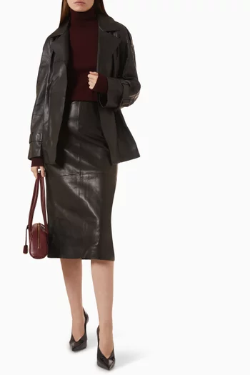 Nera Belted Jacket in Leather