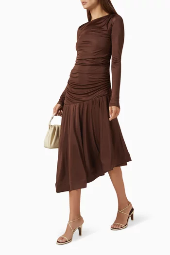 Lionelle Ruched Jersey Midi Dress
