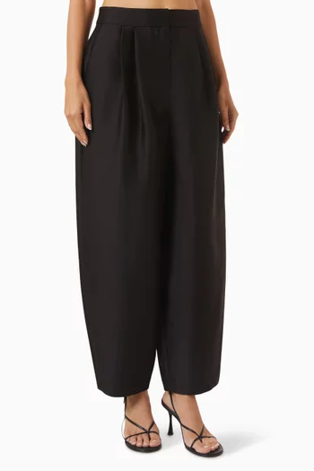 Smilla Barrel-leg Pants in Wool-silk
