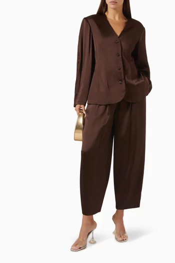 Emelia Fitted Blazer in Satin