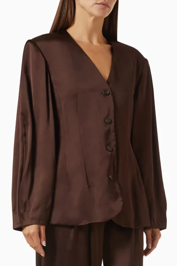Emelia Fitted Blazer in Satin