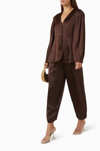 Smilla Barrel-leg Pants in Satin