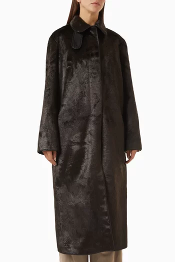 Phoebe Long Coat in Faux Fur