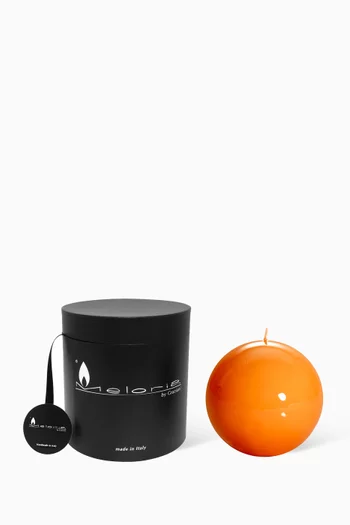 Orange Lacquered Ball Candle, 100mm Diameter