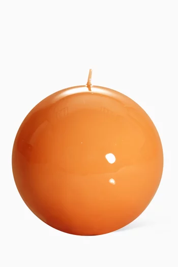 Orange Lacquered Ball Candle, 100mm Diameter