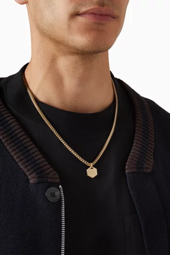 Logo Pendant Necklace in Stainless Steel