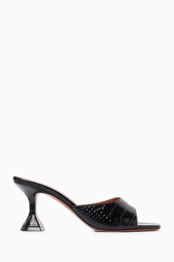 Lupita 70 Mules in Croc-embossed Leather