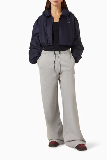 Wide-leg Pants in Cotton-fleece