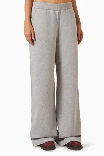 Wide-leg Pants in Cotton-fleece