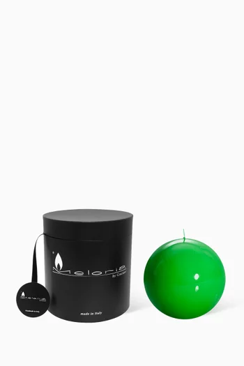 Green Lacquered Ball Candle, 100mm Diameter