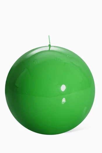 Green Lacquered Ball Candle, 100mm Diameter