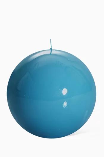 Turquoise Lacquered Ball Candle, 100mm Diameter