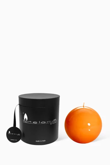 Orange Lacquered Ball Candle, 120mm Diameter