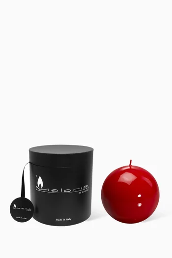 Red Lacquered Ball Candle, 120mm Diameter
