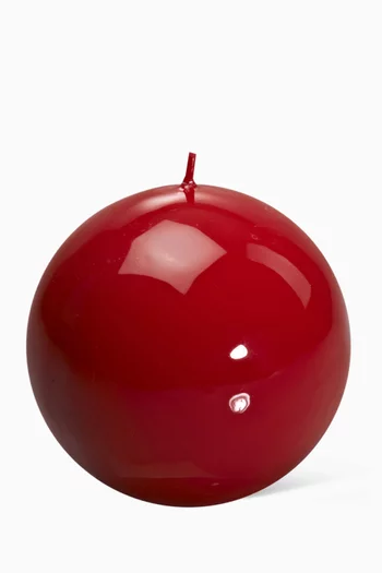 Red Lacquered Ball Candle, 120mm Diameter