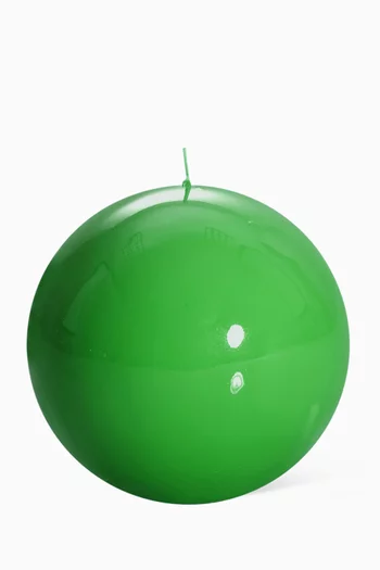 Green Lacquered Ball Candle, 120mm Diameter