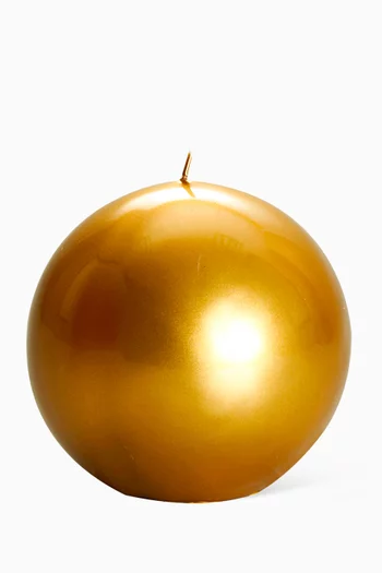 Gold Lacquered Ball Candle, 120mm Diameter